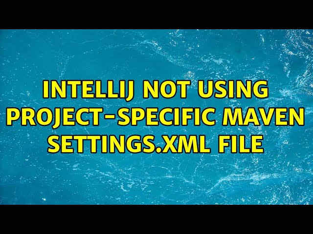Intellij not using project-specific Maven settings.xml file