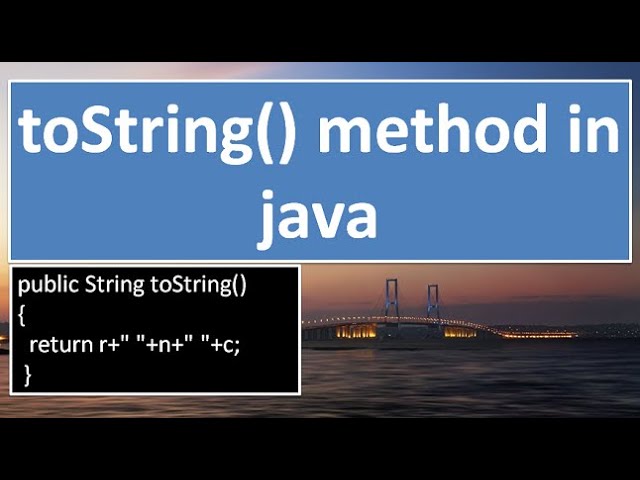 toString() method in JAVA,#82