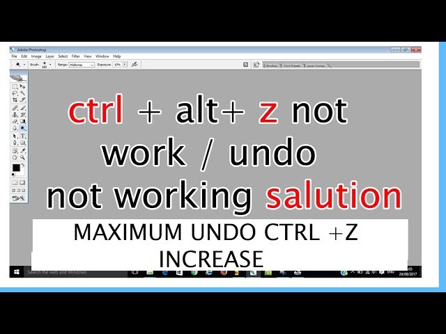 ctrl + alt + z not working in photoshop solved. & how to maximum / increase undo in photoshop.
