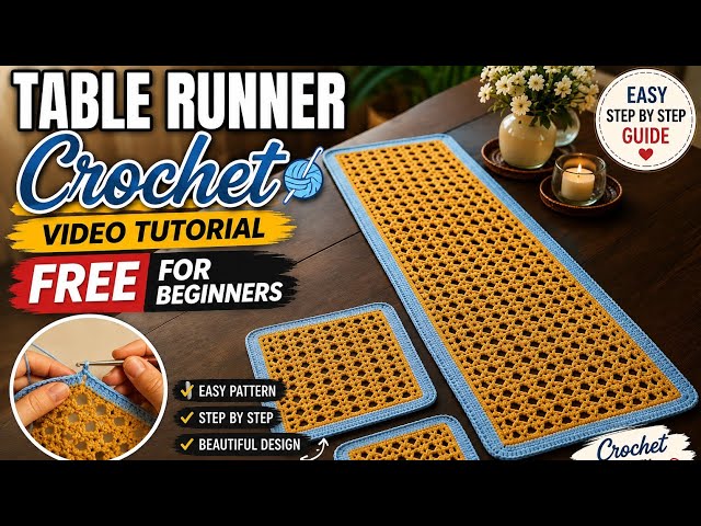 Crochet table runner free and easy pattern for beginners must watch #freepattern #crochet #tutorial