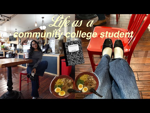life as a community college student📓 reconnecting with classmates, ramen night, hw at a cafe