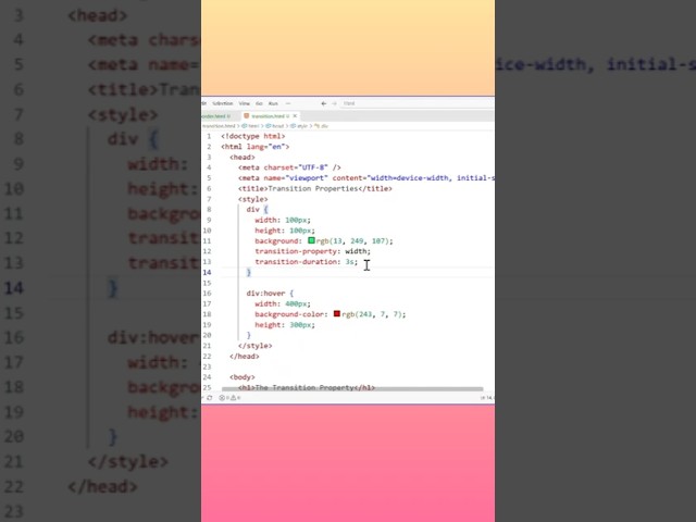 🔥 CSS Transition #shorts #coding #css