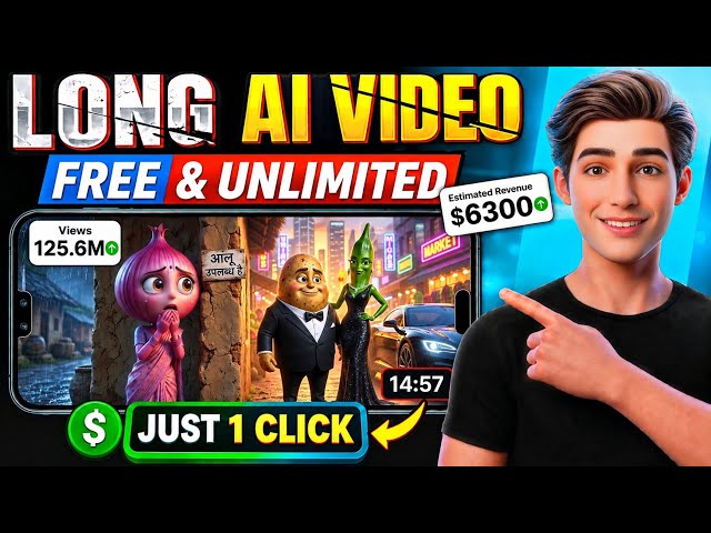 Long AI Video Kaise Banaye (15 Min) Using Just 1 Prompt🔥|| Ai Automation 2026