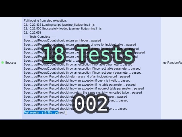 002 Jasmine Test to write the Core functionality - Create a Custom Record Query step in ServiceNow