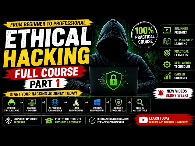Ethical Hacking Full Course in 1 Video (12+ Hours) | Learn Ethical Hacking Step by Step