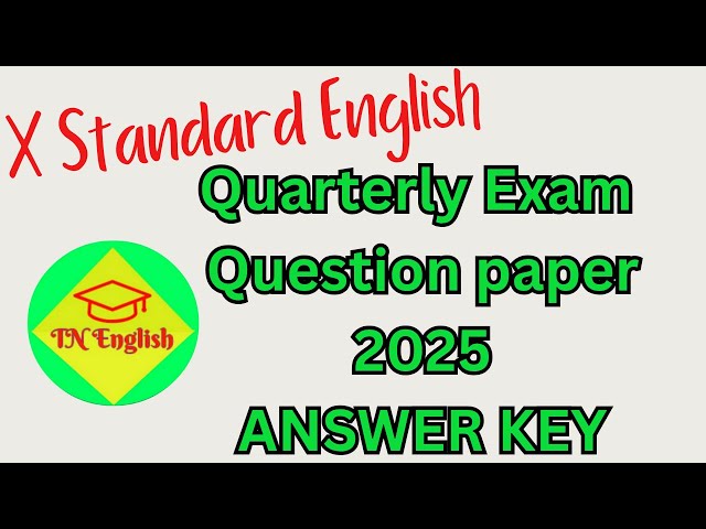 10th English Common Quarterly Exam 2025 Answer Key | Cuddalore District @tnenglish