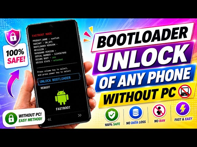 How To Unlock Bootloader Without PC | Unlock Bootloader of Any Phone | Fastboot