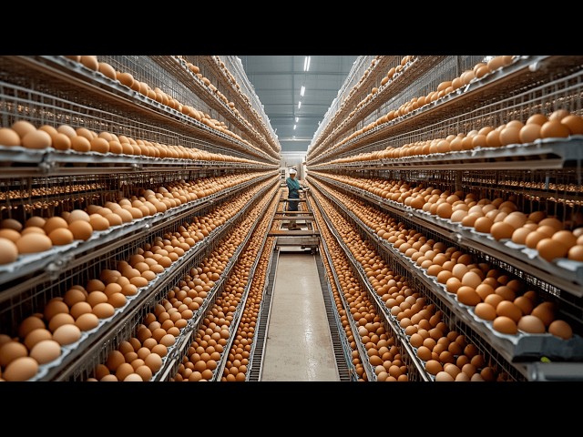 How To Harvest Millions of Chicken Eggs with Robots and Conveyor Belts | Inside Egg Factory