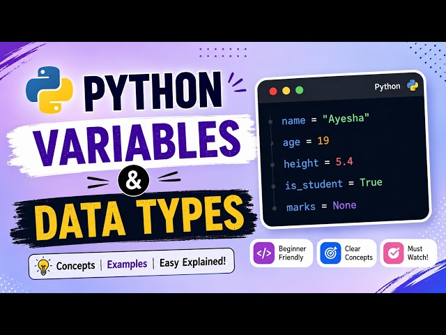 🐍 Python Variables & Data Types Explained | Python for Beginners 💻