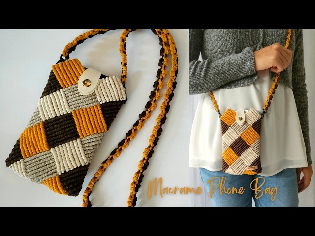 DIY Macrame Phone Bag |  Macrame Sling Bag for Smartphone |  Phone Pouch Tutorial