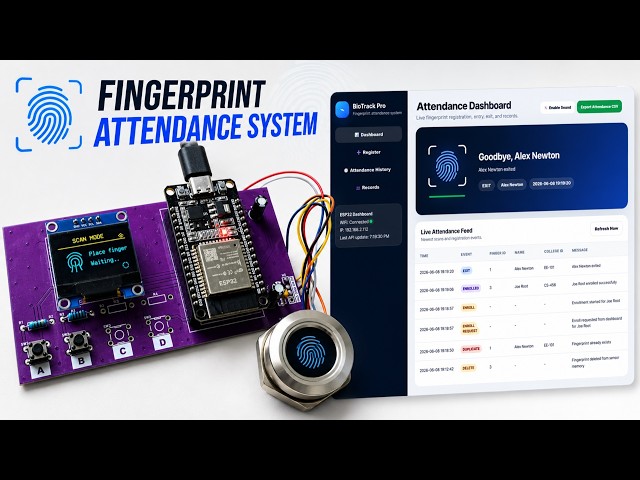 ESP32 Fingerprint Attendance System with Live Web Dashboard