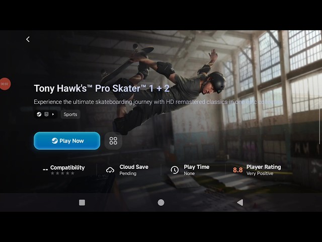 Tony Hawk’s Pro Skater 1+2 on Android: 35–90 FPS | AYN Thor Max + GameHub V6