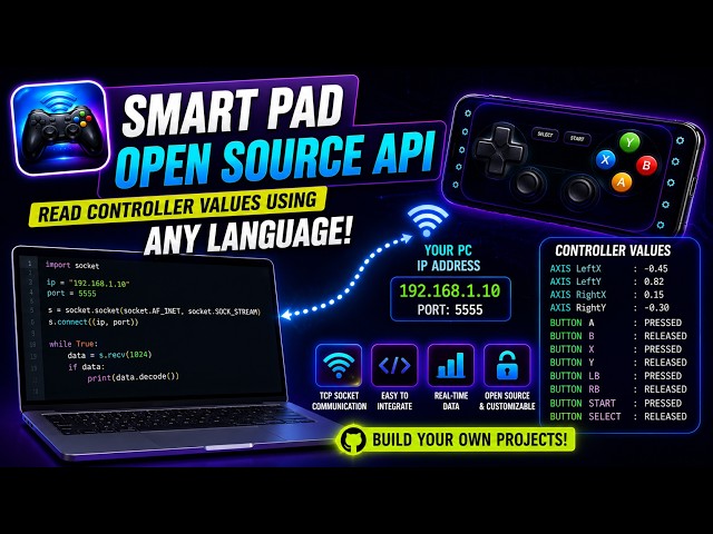 Smart Pad Open Source API | Read Mobile Controller Data Using Python, Java, C++, C# & More