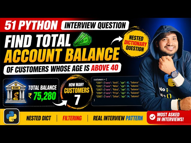 Python interview Question | Nested dectionary question #51