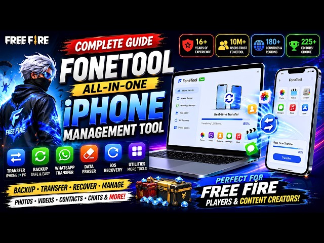 Transfer iPhone Data to PC & iPhone | Backup, Restore & WhatsApp Transfer | FoneTool | Free Fire
