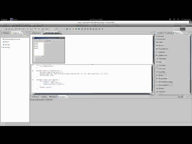 Układ nr 1 Java+Eclipse+visualswing4eclipse