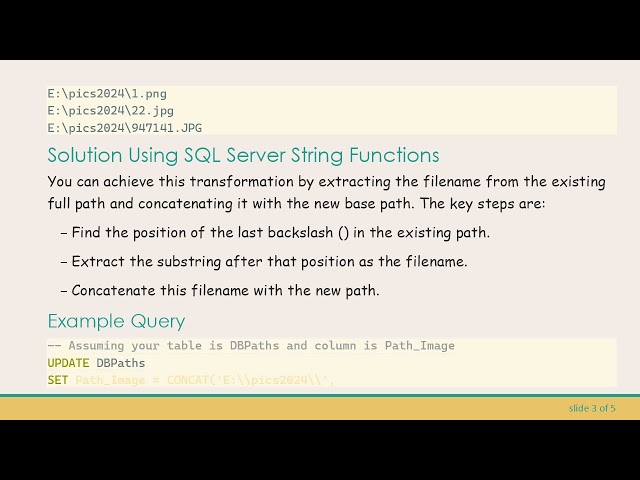 How to Efficiently Update Image Paths in SQL Server Using String Functions