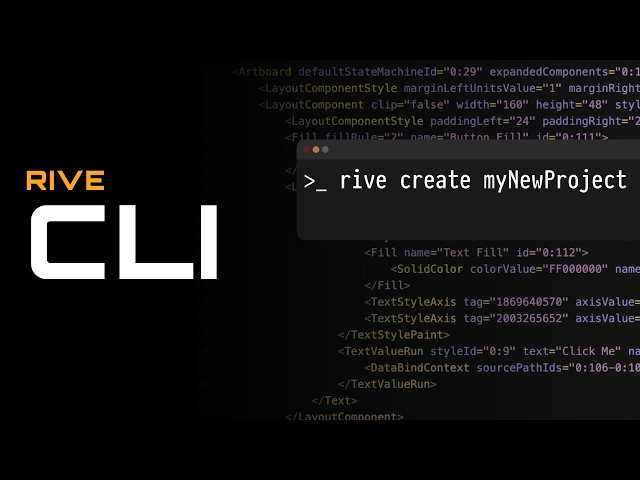 Rive CLI: build Rive files from the terminal with your AI agent