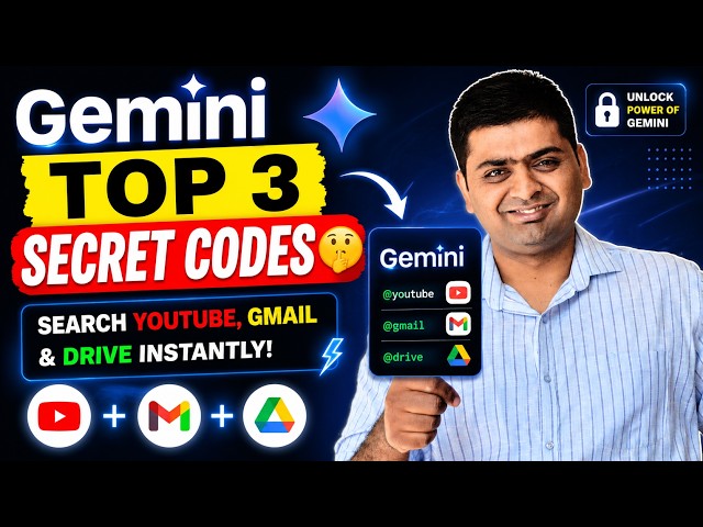 Google Gemini Top 3 Secret Codes 🤫 | Search YouTube, Gmail & Drive Instantly!