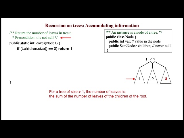 Recursion: Traversing a tree to count nodes with a property