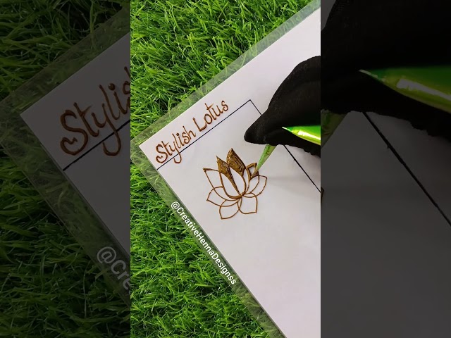 Stylish lotus Flower Mehndi Design || Easy Mehndi Design Tutorial #mehndi #lotus #shorts #ytshorts