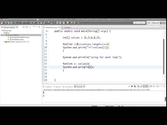 for each loop in java