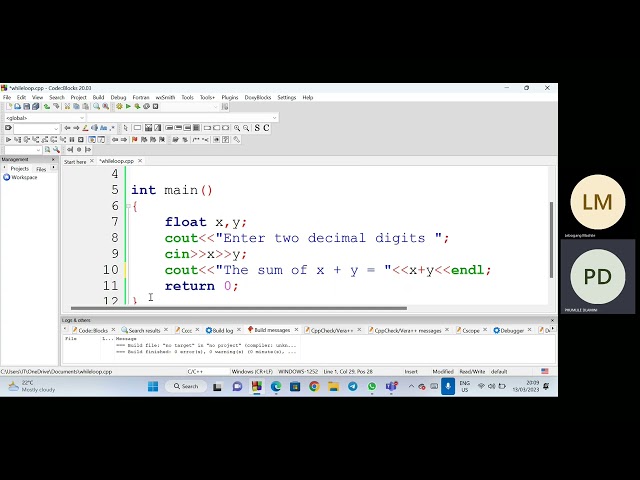 how to code while loop increment and decrement c++