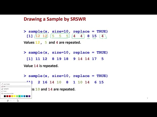 Lecture 54 : Selection of Sample : Simple Random Sampling with R #swayamprabha