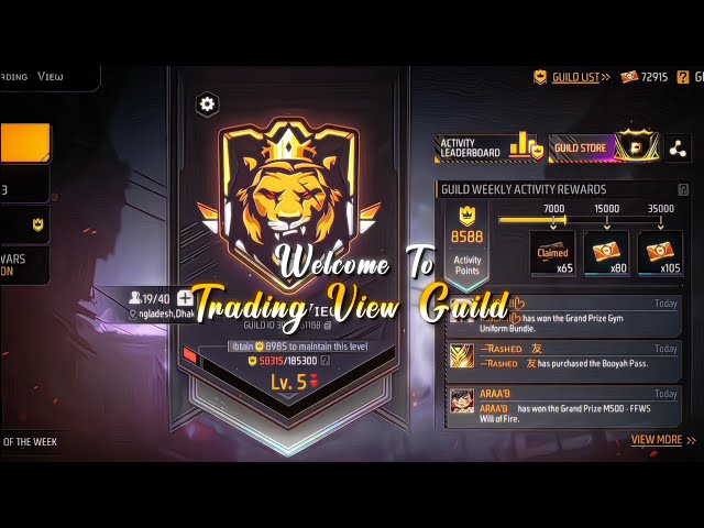 Trading View Guild || Free Fire Guild Trend Xml || Alight Motion Editing Video || XML & CC👇🏻😻💯