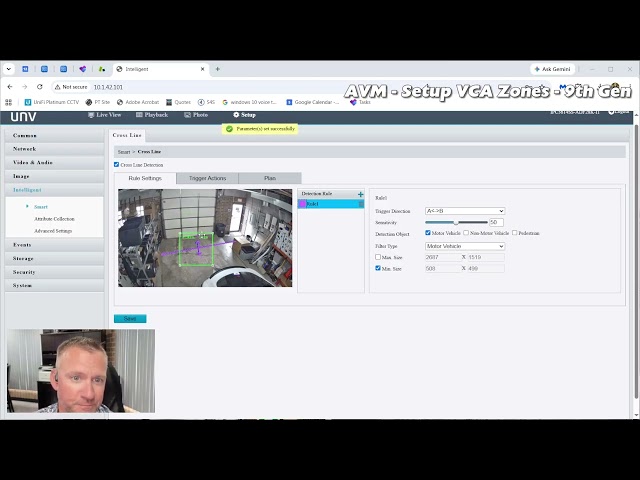 AVM - VCA Zone Setup on 9th Gen IP Cameras