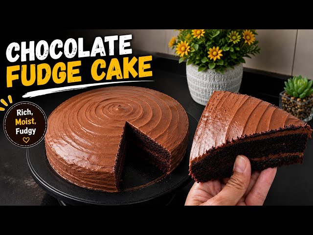Easy Chocolate Fudge Cake | Super Moist Bakery Style Fudge Cake By Lazeez Lab