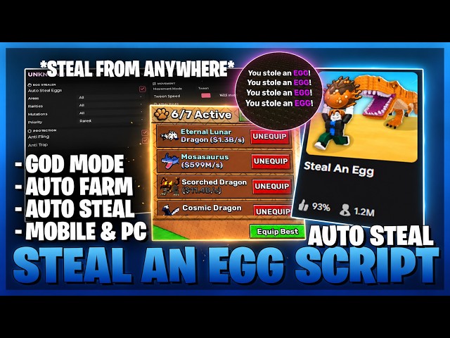 [🥚UPD] Steal An Egg Script No Key - New Update, Predictor, Auto Farm & More!
