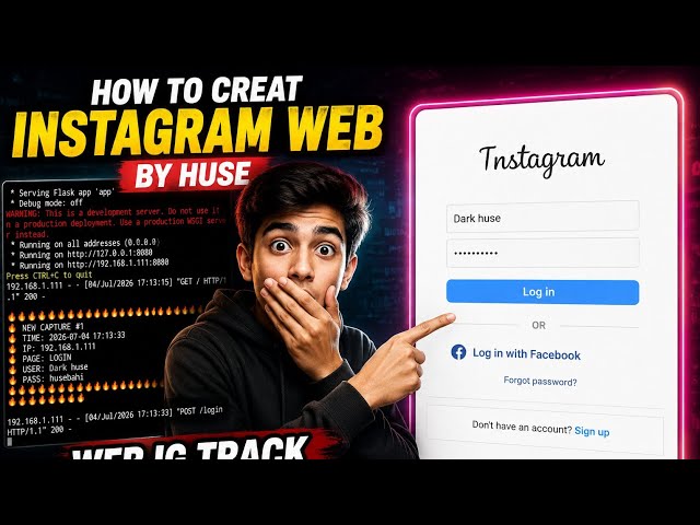  Create Instagram Web Login Page in Python Flask | By Huse