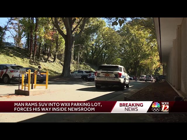 Man rams SUV into WXII 12 News parking lot, forces his way inside newsroom