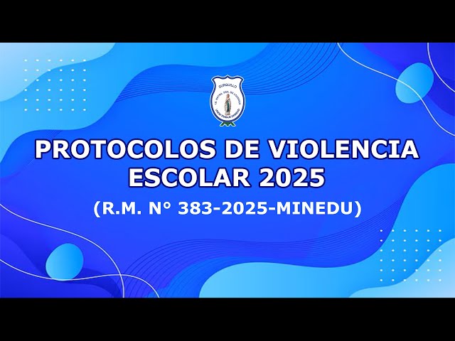 SCHOOL VIOLENCE PROTOCOL 2025 RMN°383 2025 MINEDU