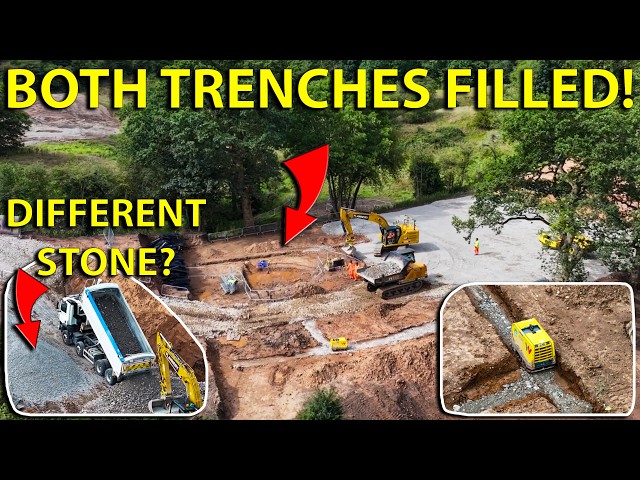 Actualización sobre la rotura del canal de Whitchurch, ambas zanjas rellenadas, nueva piedra traí...