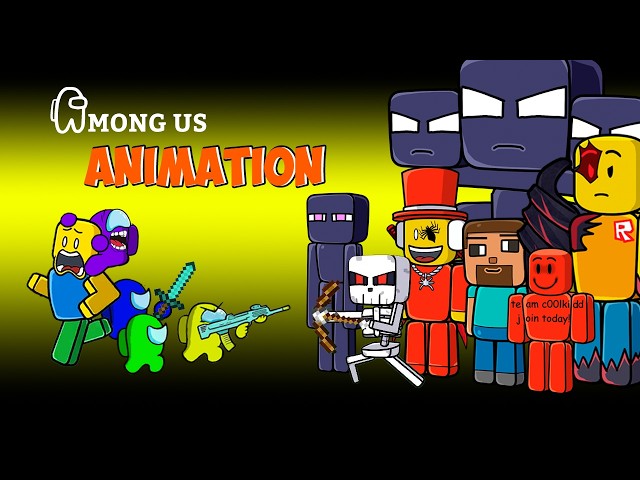 [어몽어스 Among Us] Minecraft x Roblox Battle Remake  - AMONG US FUNNY ANIMATION