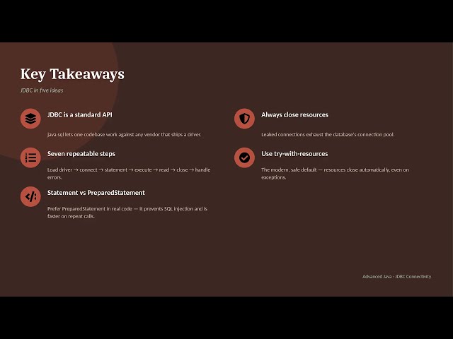 JDBC Workflow in Advanced Java | Step-by-Step JDBC Connectivity Tutorial