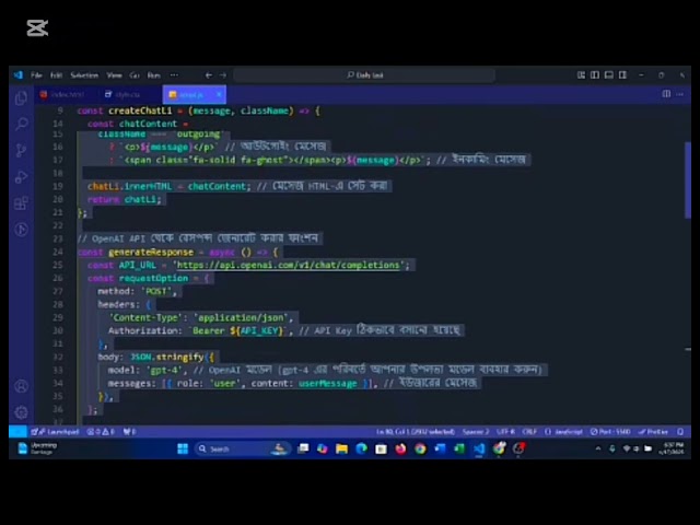 Create your Own  Chat bot using HTML   CSS   JavaScript. #foryou  #youtubeshorts  #javascript
