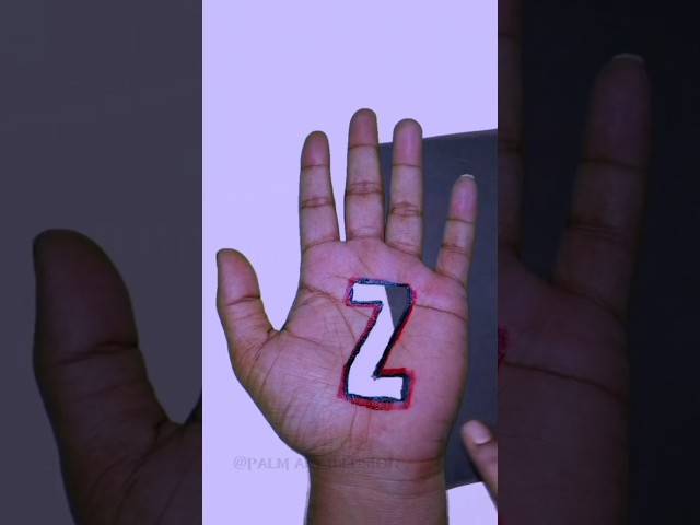 Amazing 3D 'Z' Illusion on Palm! 🎨😱 | Easy 3D Hand Art Tutorial #ytshorts