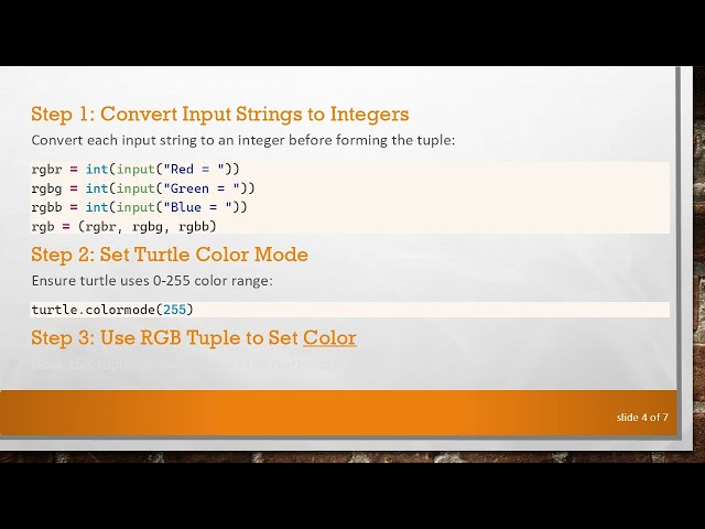 Fixing the Bad Colour Sequence Error in Python Turtle RGB Input