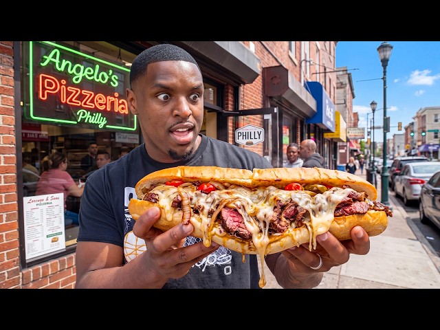 I Tried THE BEST Cheesesteak in Philly Angelos Pizzeria