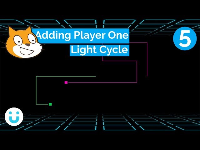 Light Cycle: Adding Player One | 05 of 16 | Making a 2 player game in Scratch | CompuKids