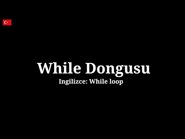 Isaret Dili - Python Programlama 4 - While Dongusu