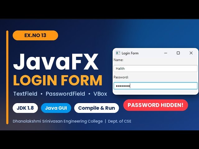 JavaFX Login Form Program – Compile & Run in CMD | Java Lab Experiment