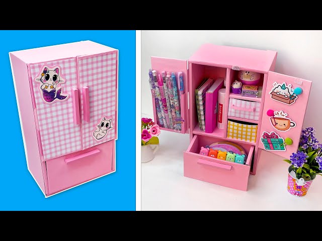 DIY Crafts from cardboard and paper // How to make a desktop organizer for stationery