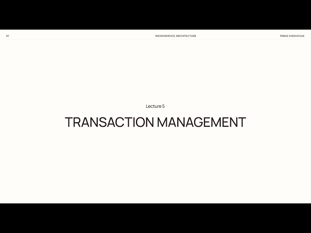 Lecture 5. Transaction management