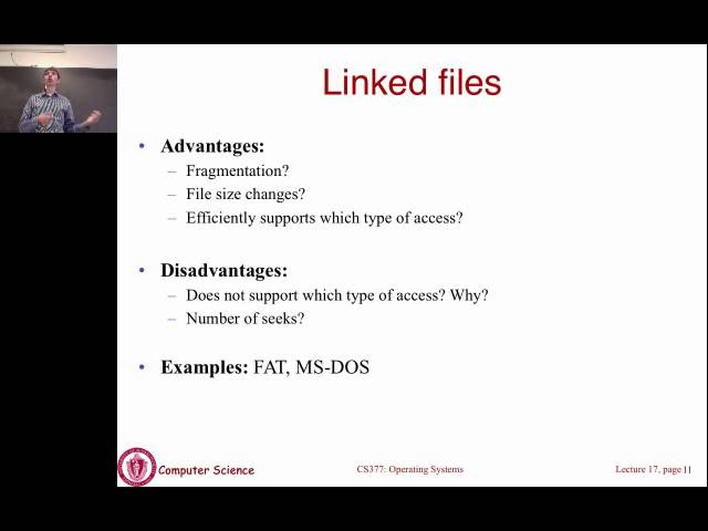 Lecture 16: File Systems: Implementation