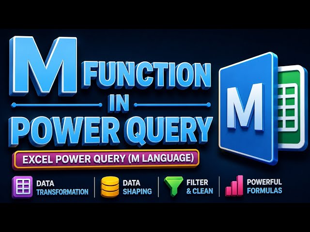 M function In power query in excel sheet amazing use, preparing for data analytics 