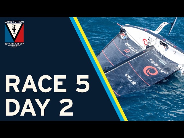 CHALLENGING Race! 😬 | RACE 5 IN FULL | Louis Vuitton 38th America’s Cup Preliminary Regatta Sardinia